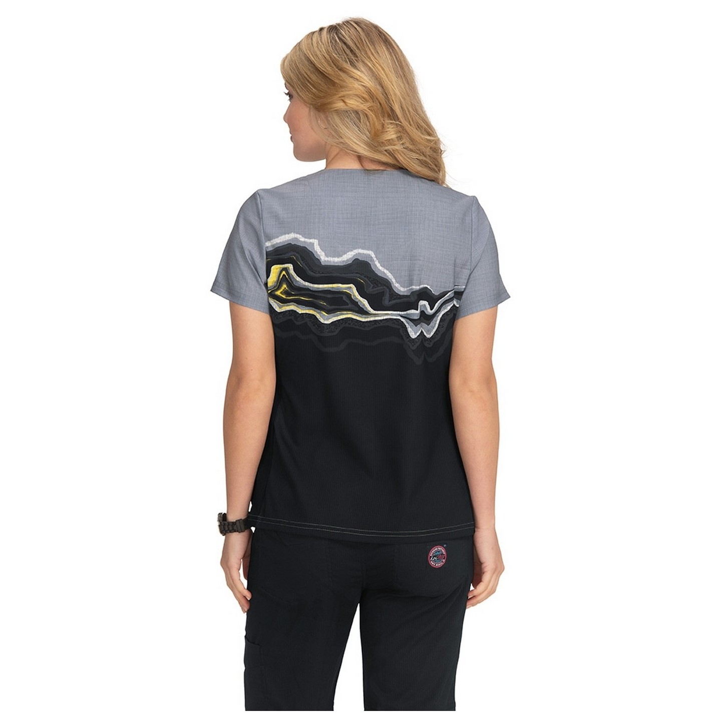 370PLM koi Lite Reform V-Neck Print Top - Agate Geode