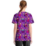 TF794 Tooniforms 2 Pocket V-Neck Print Top by Cherokee - Bunch Of Hocus Pocus
