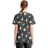 TF794 Tooniforms 2 Pocket V-Neck Print Top by Cherokee - Sending Kindness