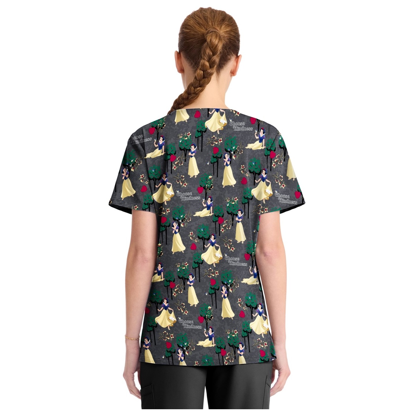 TF794 Tooniforms 2 Pocket V-Neck Print Top by Cherokee - Sending Kindness