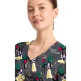 TF794 Tooniforms 2 Pocket V-Neck Print Top by Cherokee - Sending Kindness