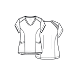 2501 Embrace Zoe Banded V-Neck 4 Pocket Top by Maevn