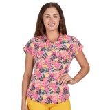 1093PR koi Basics Ari Split Neck Print Top - Susani Floral