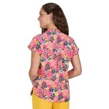 1093PR koi Basics Haut Ari à Encolure Fendue Imprimer - Susani Floral