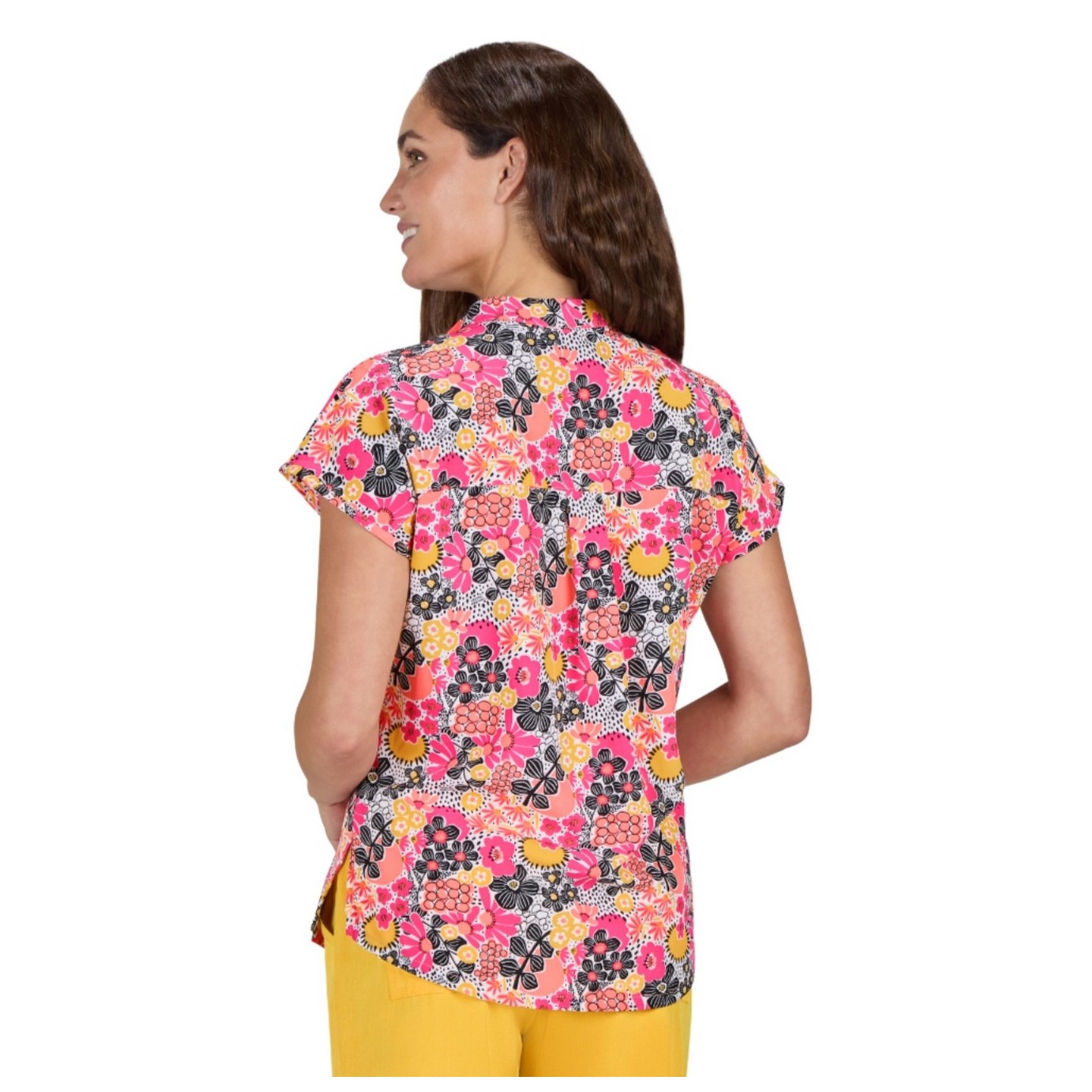 1093PR koi Basics Haut Ari à Encolure Fendue Imprimer - Susani Floral
