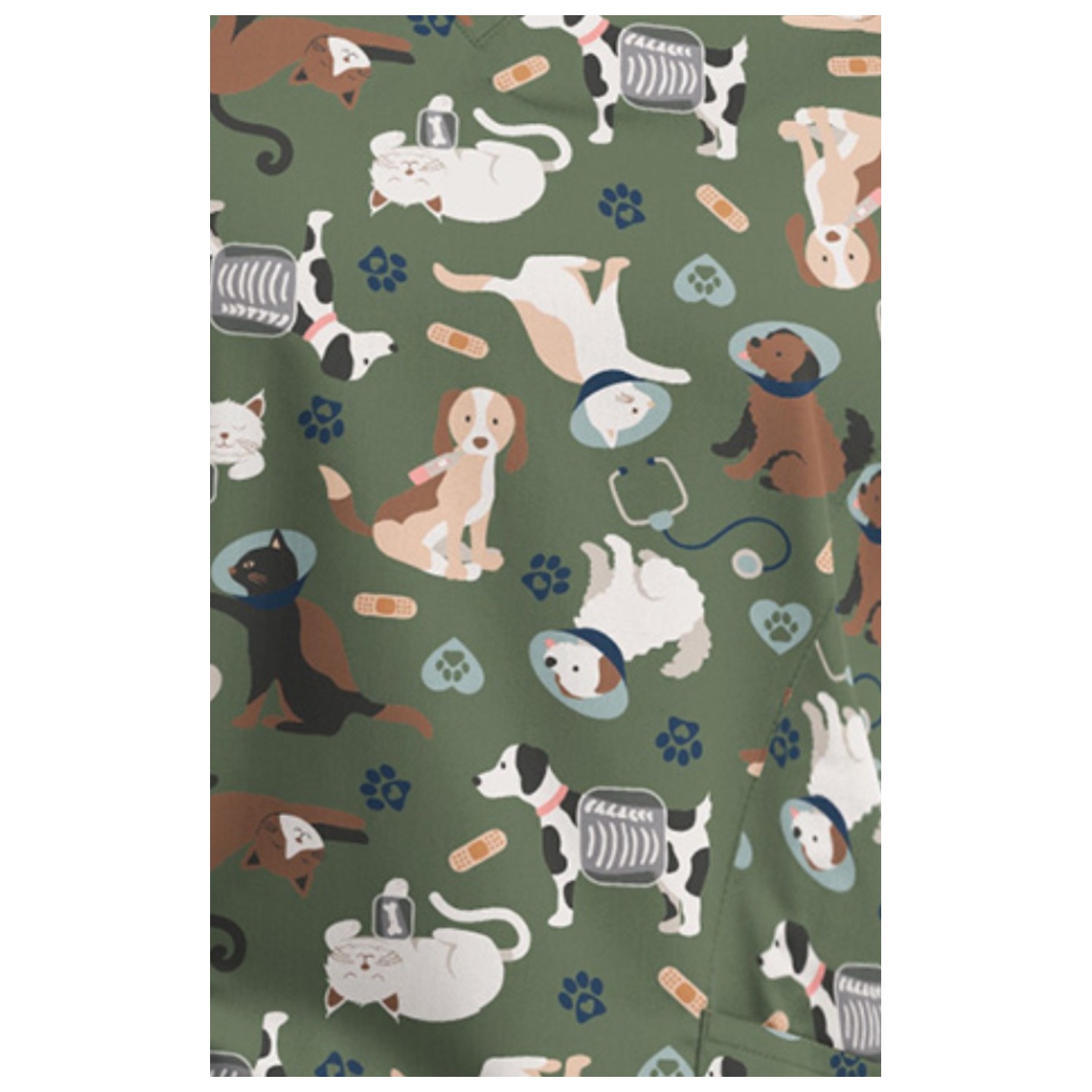 1797 Maevn Haut Imprimé à Col en V Incurvé - Cuddly Checkup