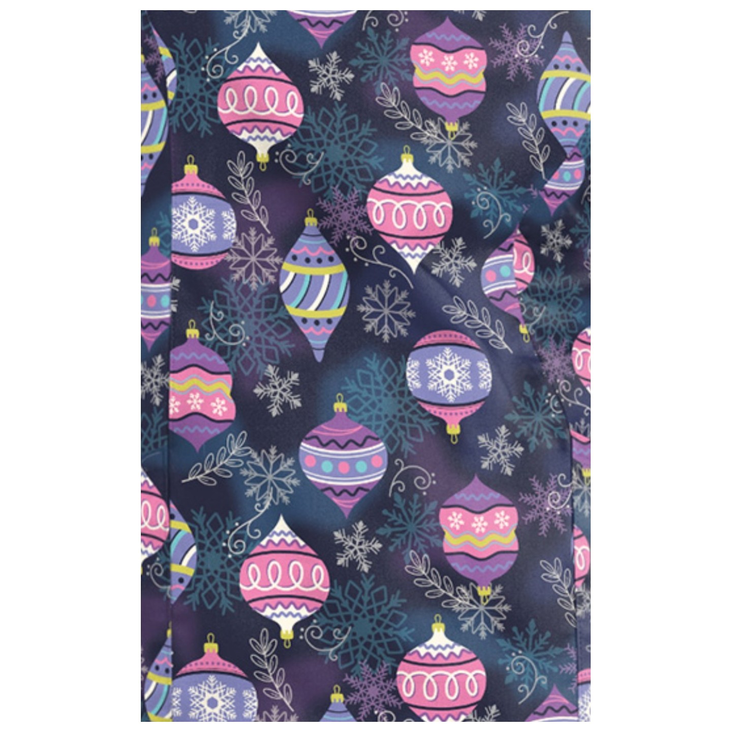 1797 Maevn Curved V-Neck Print Top - Frosted Ornaments