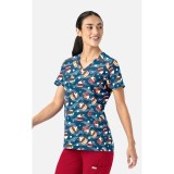 1797 Maevn Curved V-Neck Print Top - Festive Sips