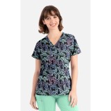 1797 Maevn Curved V-Neck Print Top - Love In Every Paw