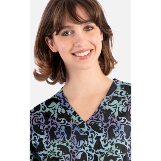 1797 Maevn Curved V-Neck Print Top - Love In Every Paw