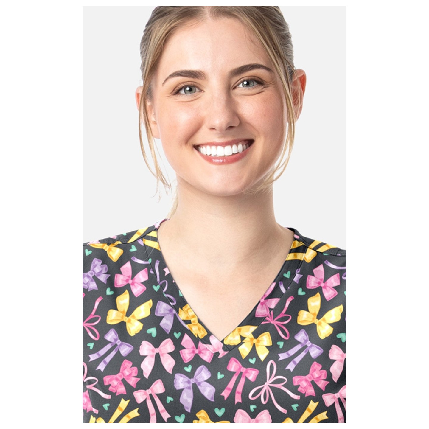 1797 Maevn Curved V-Neck Print Top - Ribbons Of Hope