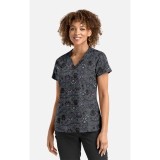 1797 Maevn Curved V-Neck Print Top - Regal Paws