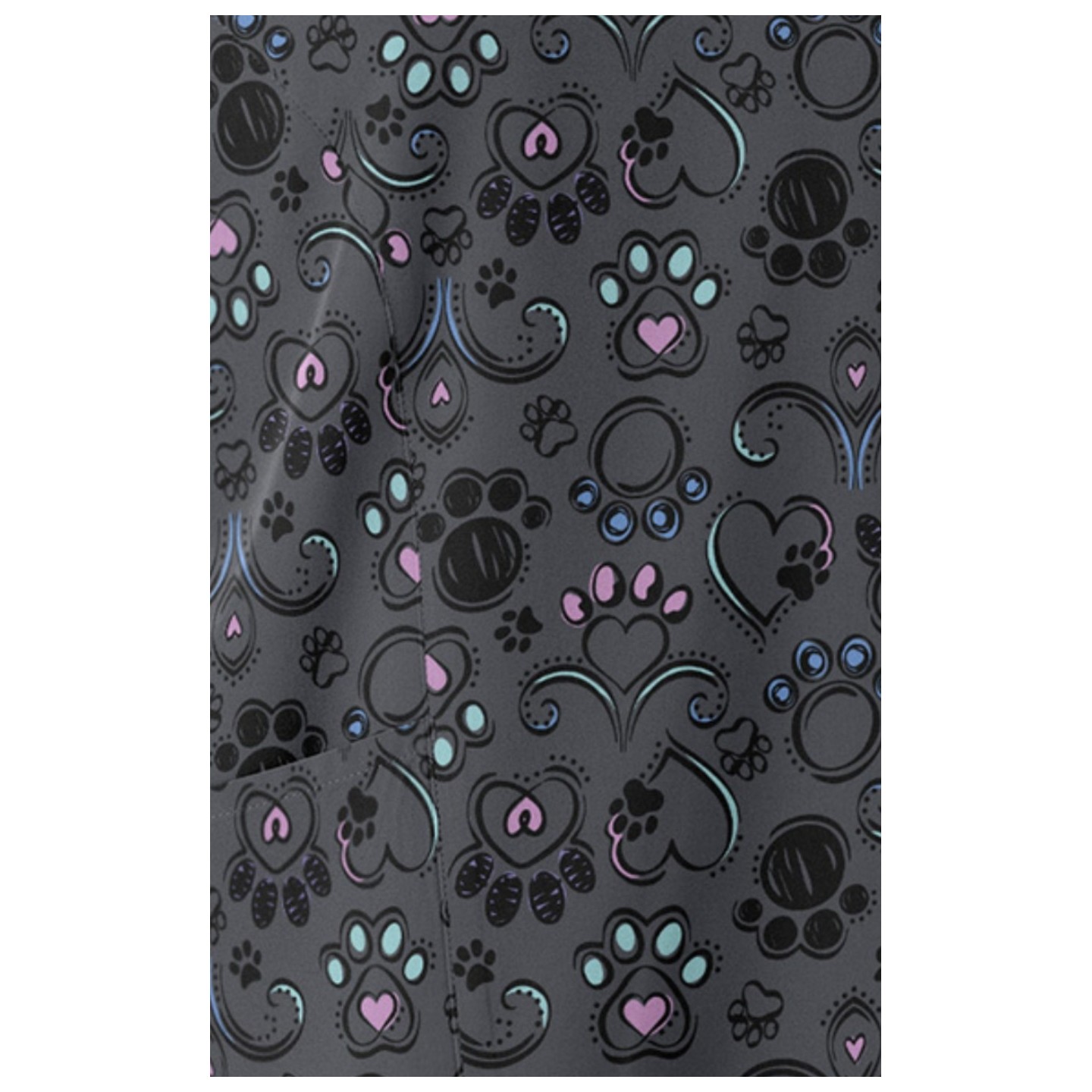 1797 Maevn Curved V-Neck Print Top - Regal Paws