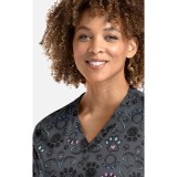 1797 Maevn Curved V-Neck Print Top - Regal Paws