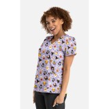1797 Maevn Curved V-Neck Print Top - Spooky Squad