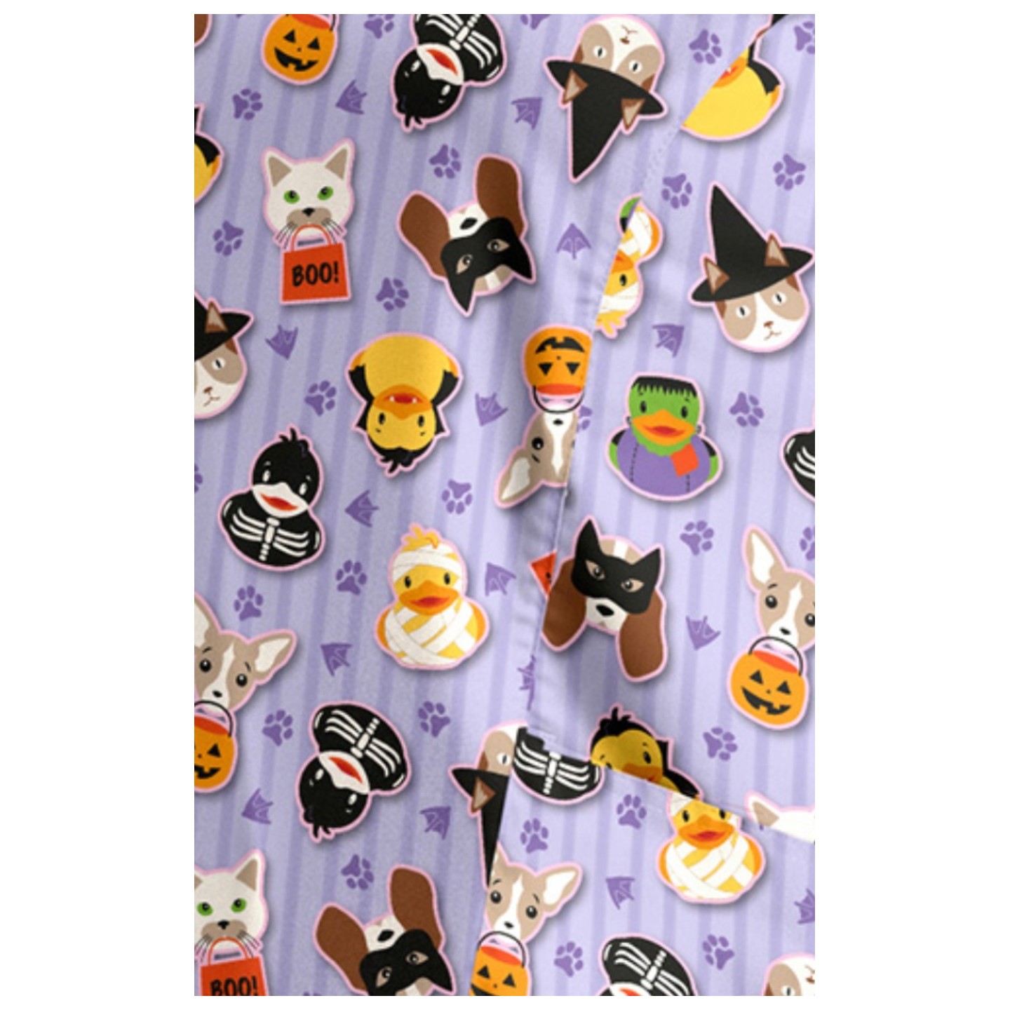 1797 Maevn Curved V-Neck Print Top - Spooky Squad