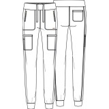 CK092  Elastic Waist Tapered Jogger Pant with 6 Pockets from Form by Cherokee