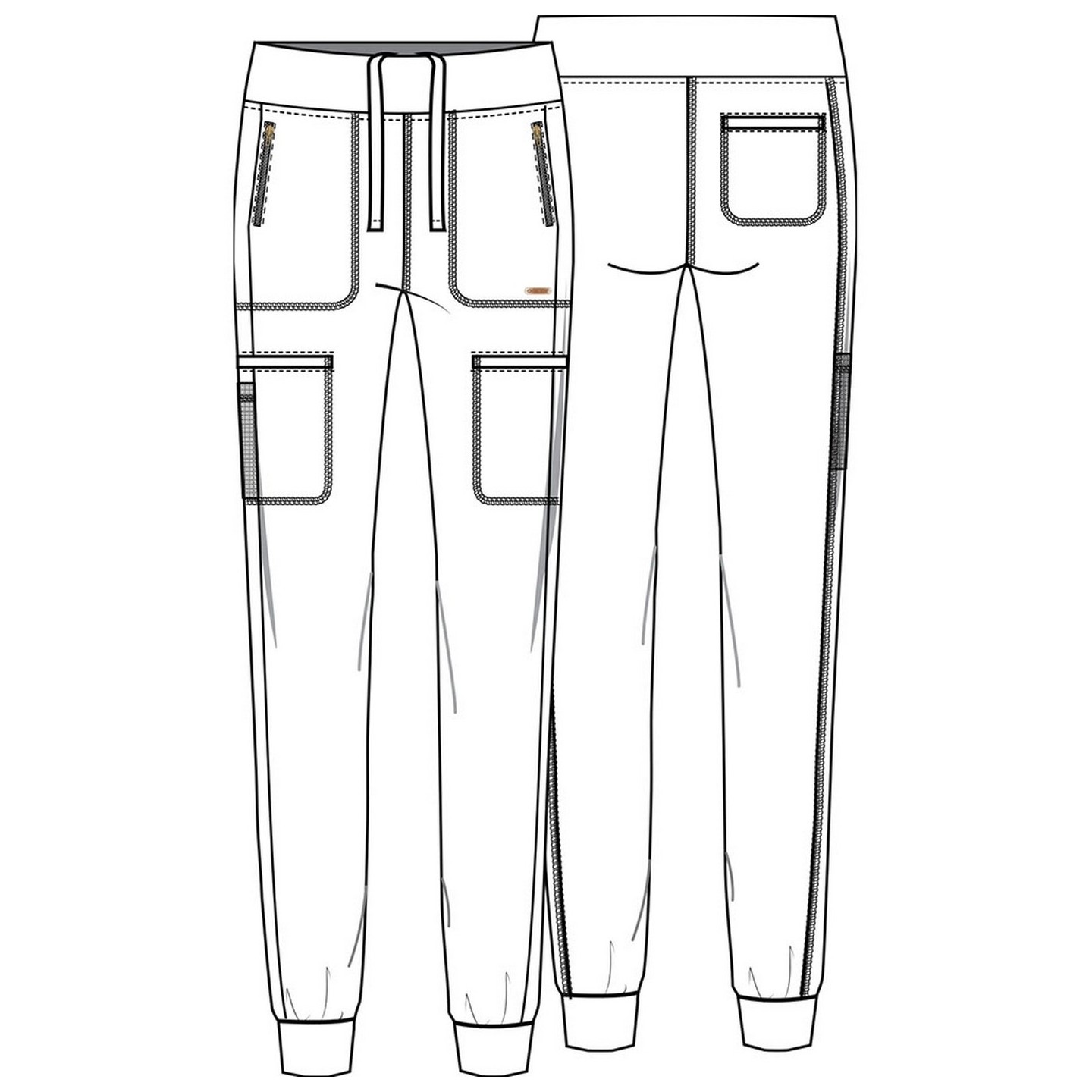 CK092 Jogger à Taille Élastique avec 6 Poches de Form par Cherokee