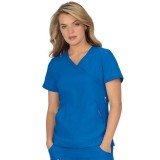 316 Koi Lite™ Scrubs Philosophy Mock Wrap Side Zipper Top