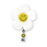 SA109 Smiley World Retractable Badge Reel by koi - Flower Smiley Puffer