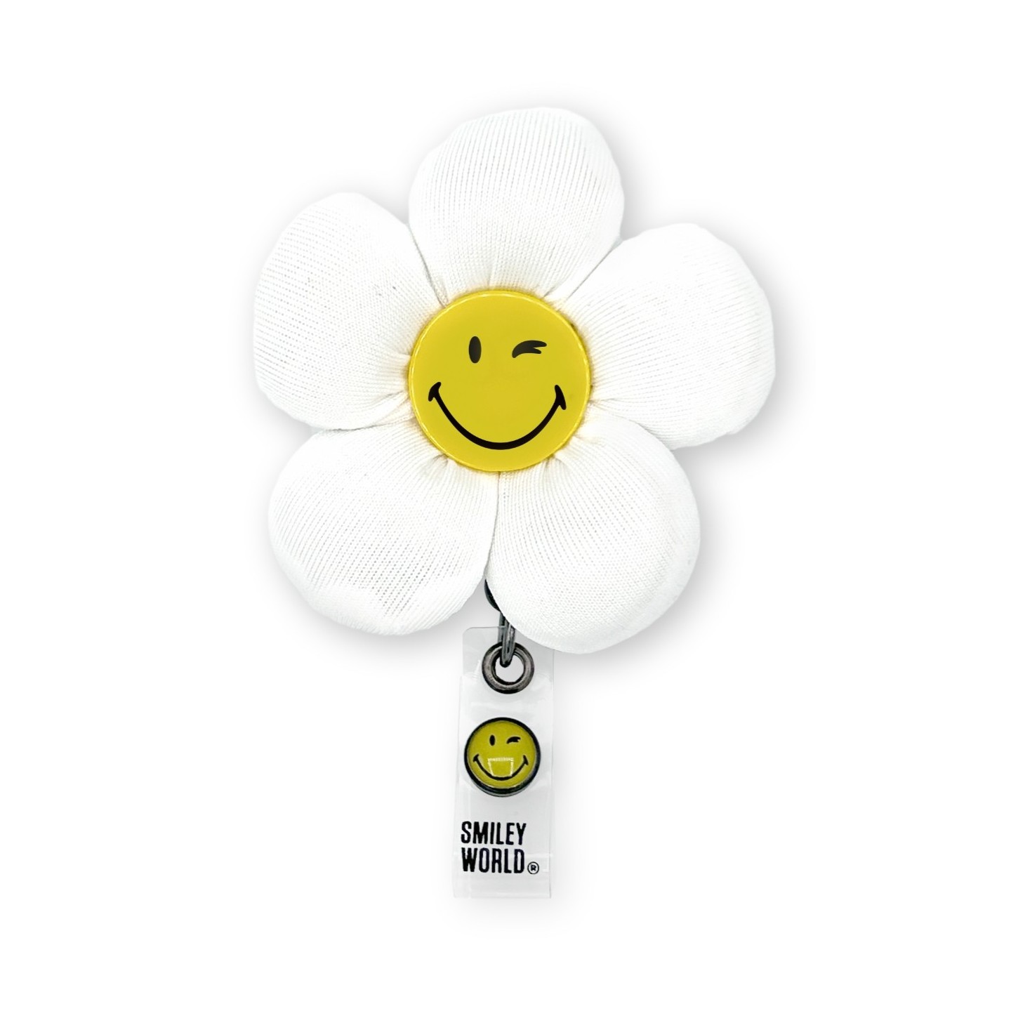 SA109 Smiley World Porte-Badge Rétractable par koi - Flower Smiley Puffer