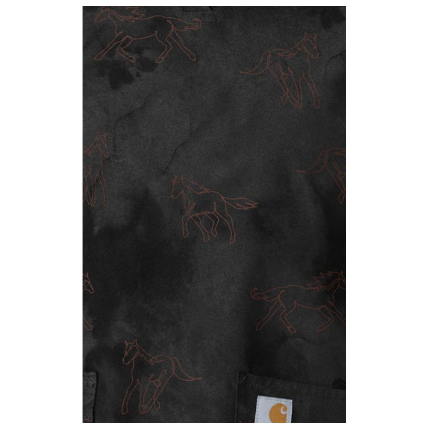 C13414 Carhartt Haut Imprimer à Col en V avec 4 Poches - Misty Ride Black