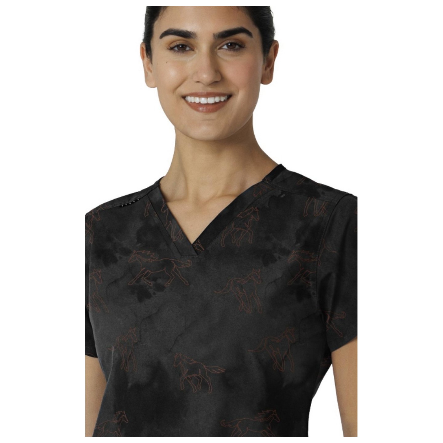 C13414 Carhartt Haut Imprimer à Col en V avec 4 Poches - Misty Ride Black