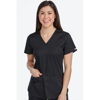 7459 Med Couture Performance Touch V-NECK SHIRTTAIL TOP
