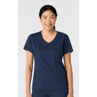6251 Boundless Curved V-Neck Top with 3 Pockets by WINK