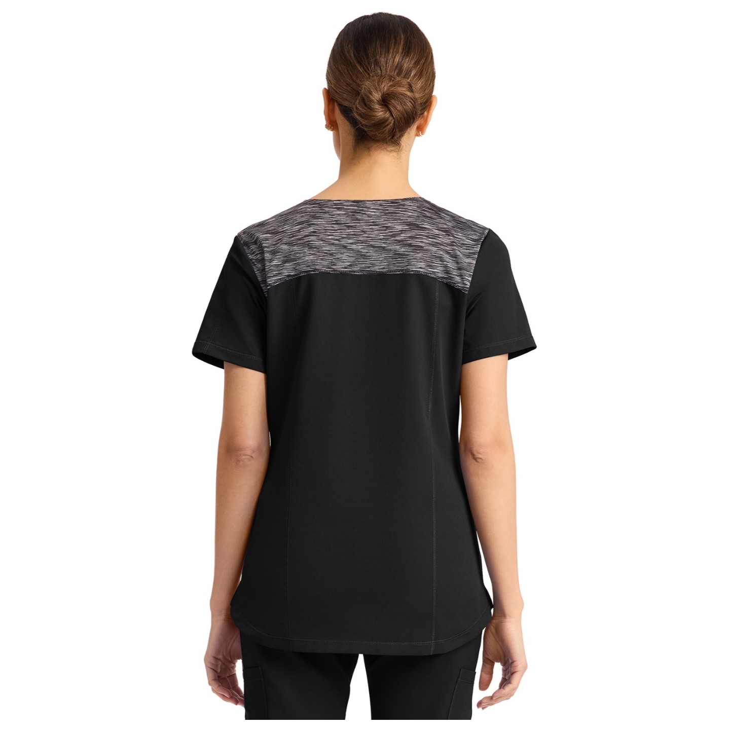 DK740 Dickies Dynamix V-Neck Top with Heather Colour Block Design