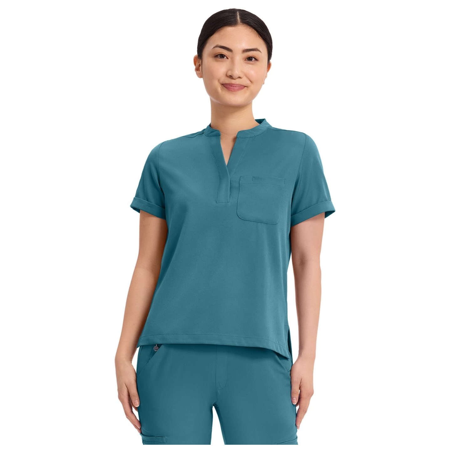 HH650 HH Works Macy Button Collar Tuck In Top by Healing Hands