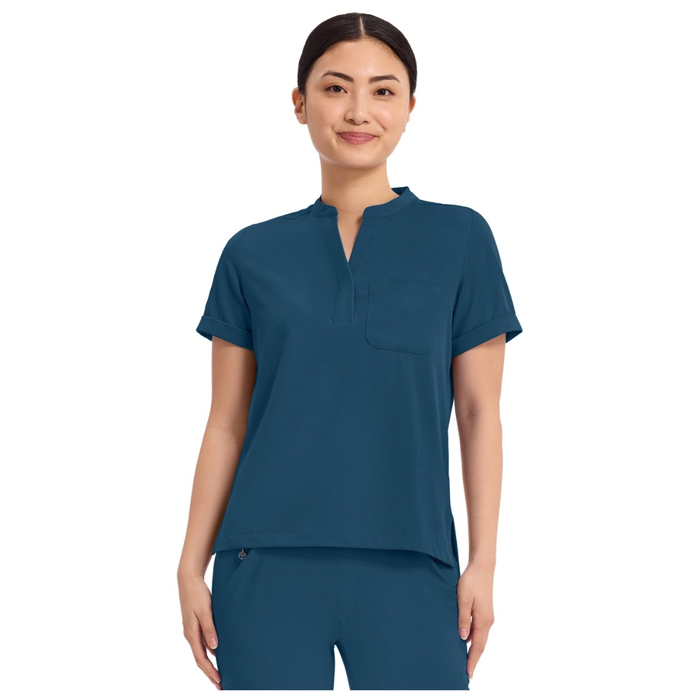 HH650 HH Works Macy Button Collar Tuck In Top by Healing Hands