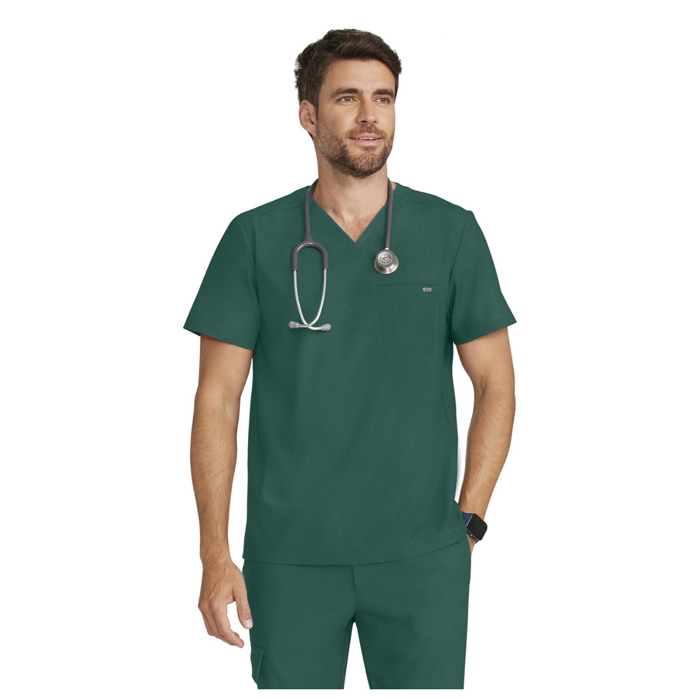HH758 Quest Men's 1-Pocket V-Neck Scrub Top by Healing Hands