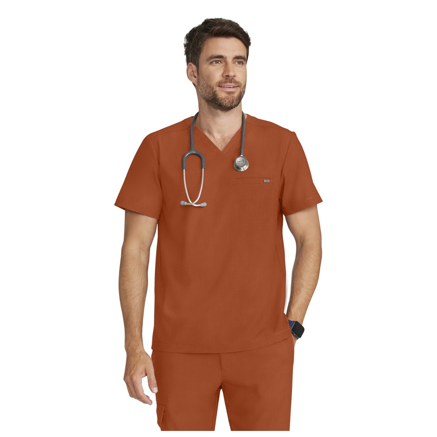 HH758 Quest Men's 1-Pocket V-Neck Scrub Top by Healing Hands
