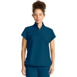 HH752 Quest Bella Partial Zip Stand Collar Scrub Top by Healing Hands
