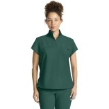 HH752 Quest Bella Partial Zip Stand Collar Scrub Top by Healing Hands