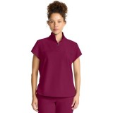 HH752 Quest Bella Partial Zip Stand Collar Scrub Top by Healing Hands