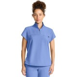 HH752 Quest Bella Partial Zip Stand Collar Scrub Top by Healing Hands