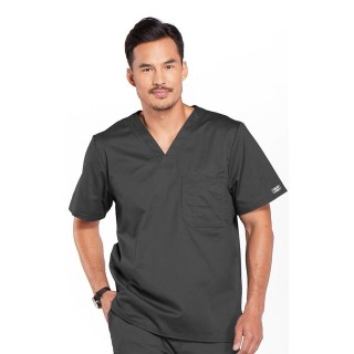 4743 Workwear Core Stretch Men's Chest Pocket V-Neck Top by Cherokee