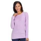 167PR Tessa Long Sleeve Underscrub Tee by koi - Lavender Iridescent Diamond