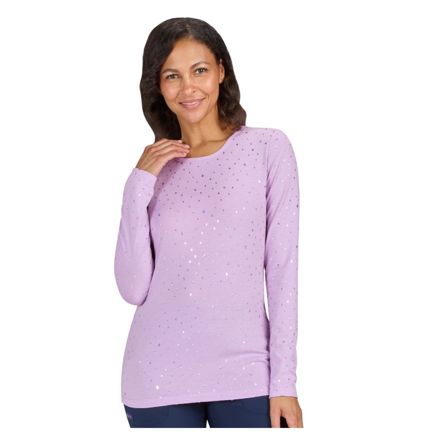 167PR Tessa T-shirt à Manches Longues de koi - Lavender Iridescent Diamond