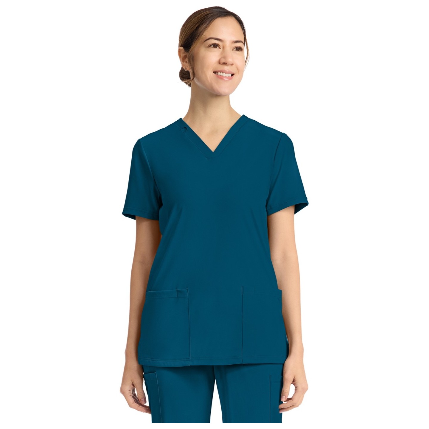CK832 Achieve 2 Pocket Classic V-Neck Top by Cherokee