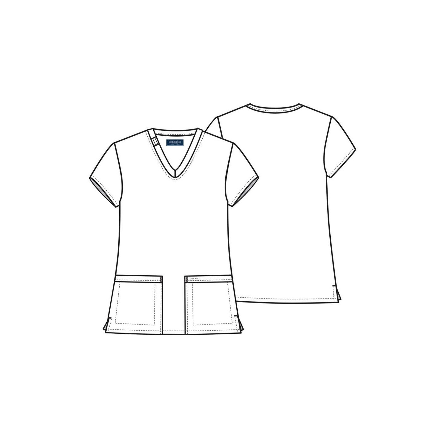 CK953A WW Originals Ultra V-Neck 2 Pocket Top by Cherokee