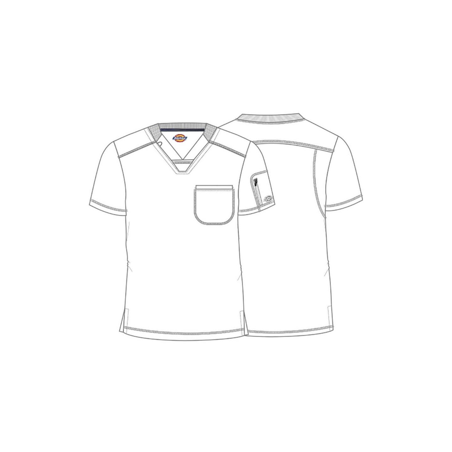 DK610 Dickies Dynamix Men's V-Neck with Chest Pocket