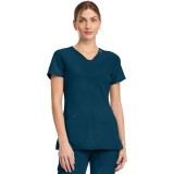 MC702 Amp 3 Pocket V-Neck Top with Flex Panels by Med Couture