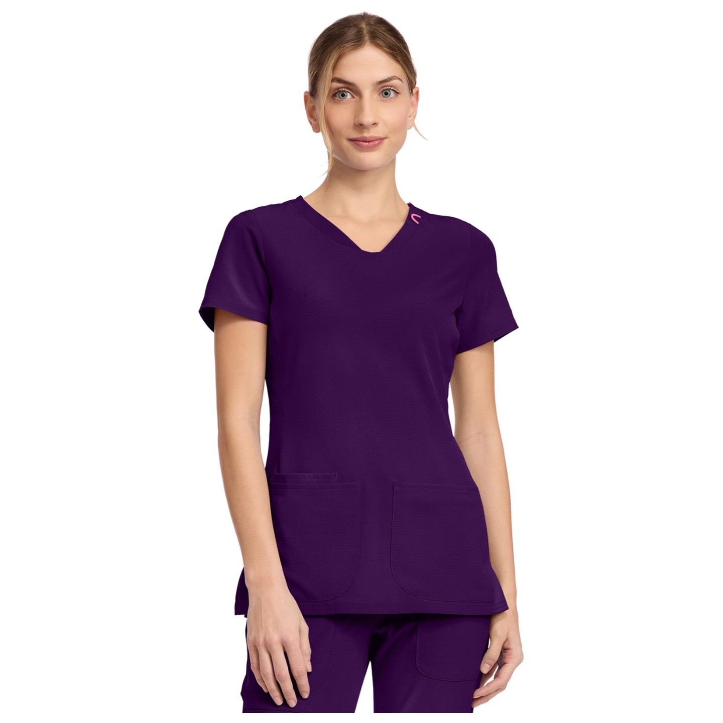MC702 Amp 3 Pocket V-Neck Top with Flex Panels by Med Couture
