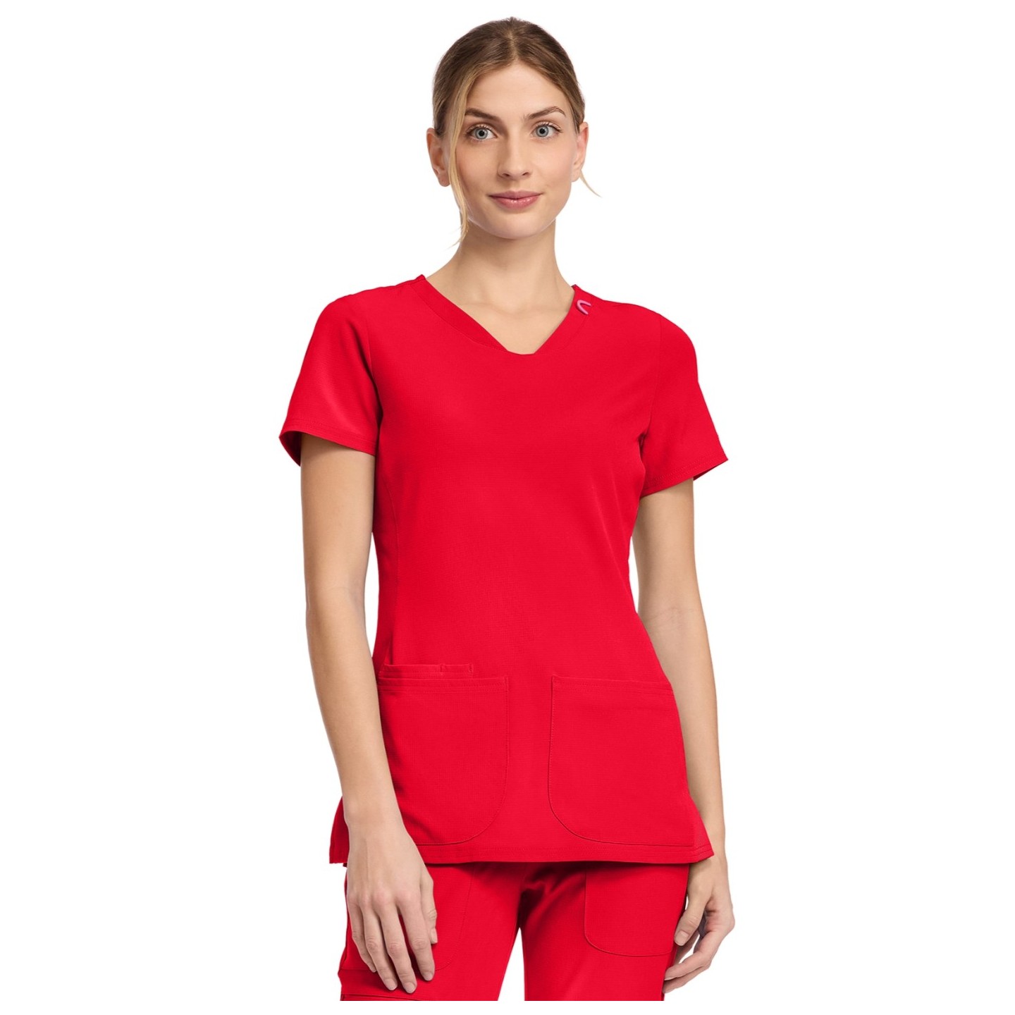MC702 Amp 3 Pocket V-Neck Top with Flex Panels by Med Couture