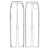 MC103 AMP Pantalon Jambe Droite à Taille Haute par Med Couture