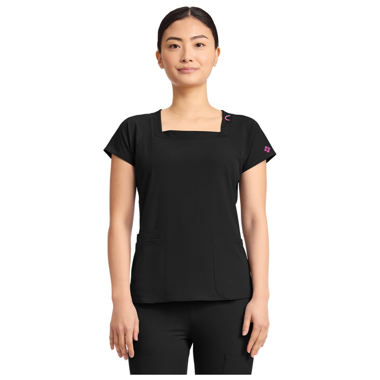 MC704 AMP Square Neck 3 Pocket Top by Med Couture