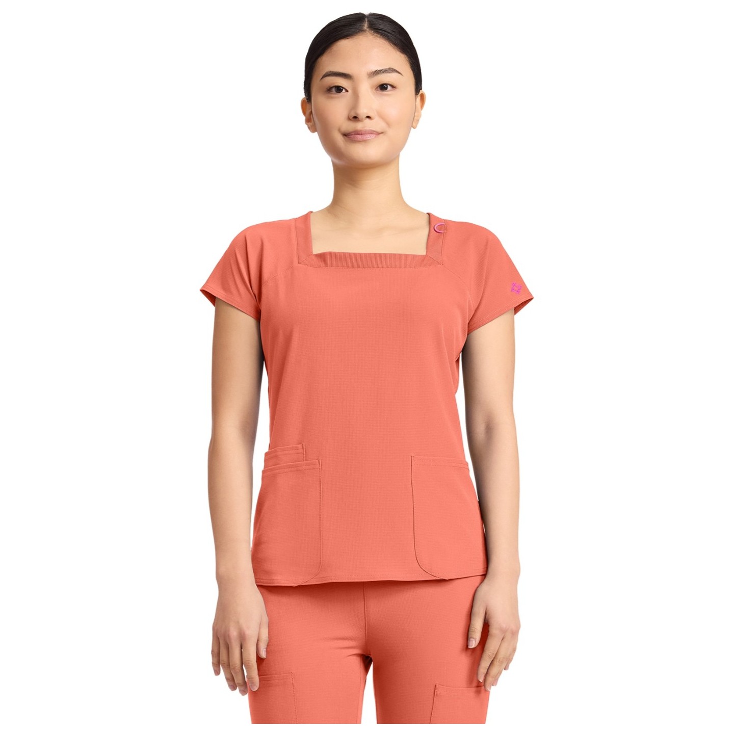 MC704 AMP Square Neck 3 Pocket Top by Med Couture
